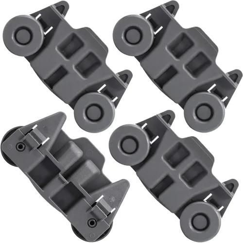 Vista 3 de AMI PARTS W10712394 Kit de ajustador de estante de lavavajillas y 4 unidades W10195416 Ruedas inferiores para lavavajillas Ruedas de rodillo