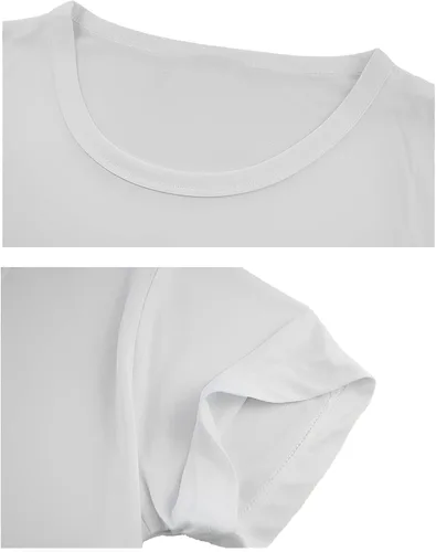 Vista 4 de YTYIJIE Paquete de 6 camisetas de poliéster para adultos, para sublimación, color blanco, cuello redondo, camiseta de manga corta para hombre
