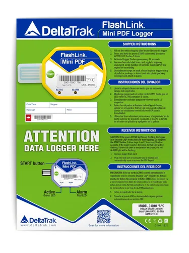 Vista 6 de Deltatrak (10 unidades) Registrador de datos de temperatura USB de 85 días en tránsito de viaje de un solo uso de cadena fría PDF Logger