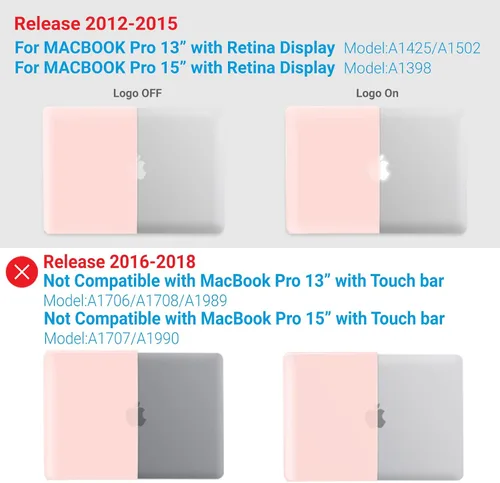 Vista 19 de IBENZER - Compatible con Funda para MacBook Pro de 13 Pulgadas 2015 2014 2013 Finales 2012 A1502 A1425, Carcasa Rígida con Cubierta para Teclado