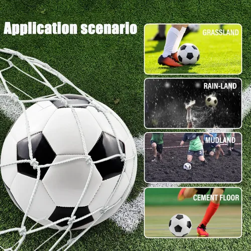 Vista 3 de Paquete de 6 pelotas de fútbol cristianas de donación benéfica con bomba, tamaños 5/4/3, juego desinflado a granel para la operación de bolsa