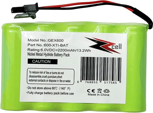 Vista 5 de ZZcell® Reemplazo de batería para GE Interlogix Simon Xti, XTi-5 Sistema de Seguridad de Alarma 600-XTI-BAT Panel de Control Inalámbrico 6V 2200mAh