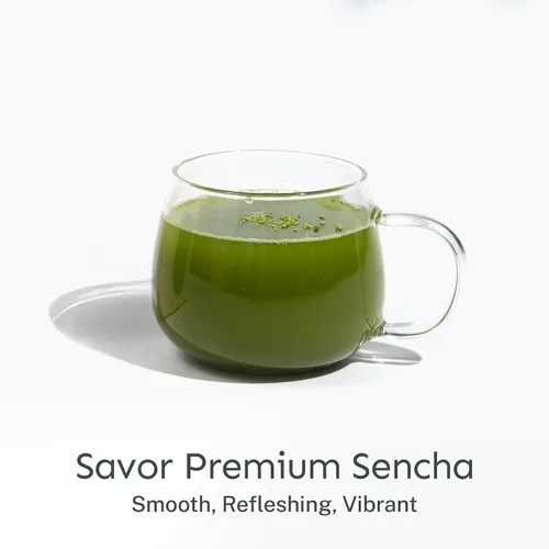Vista 7 de Yu Tea Organic Sencha Green Tea Powder, 100 porciones, rico en antioxidantes, EGCG y L-teanina, hoja japonesa pura de la primera cosecha, baja