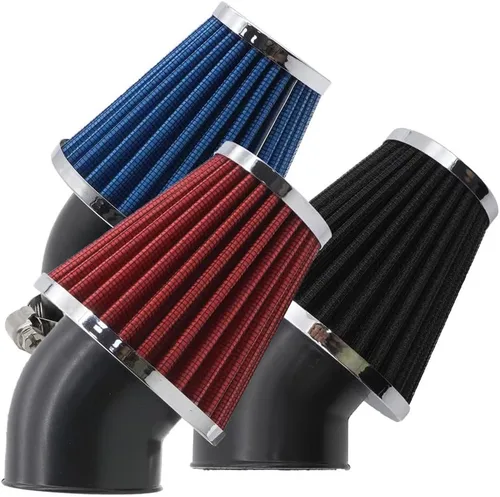 Vista 5 de Filtro de aire de alto rendimiento de 48 mm para motocicleta, filtro de aire para moto de cross compatible con HONDA YAMAHA SUZUKI ATV SSR TTR, Rojo