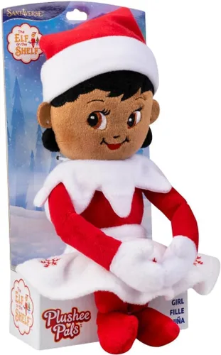 Vista 3 de Elf on The Shelf: Christmas Plushee Pals Bundle Piel oscura Paquete de ojos marrones para niño y niña