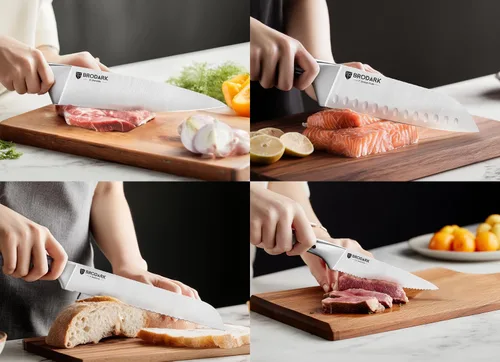 Vista 6 de BRODARK Juego de Cuchillos con Bloque: Juego de cuchillos de cocina con bloque y afilador, 15 piezas de cuchillos de chef ultra afilados, acero