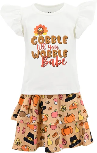 Vista 35 de Unique Baby Girls 2pc Skirt Set Outfit Long Sleeve Top with Skirt