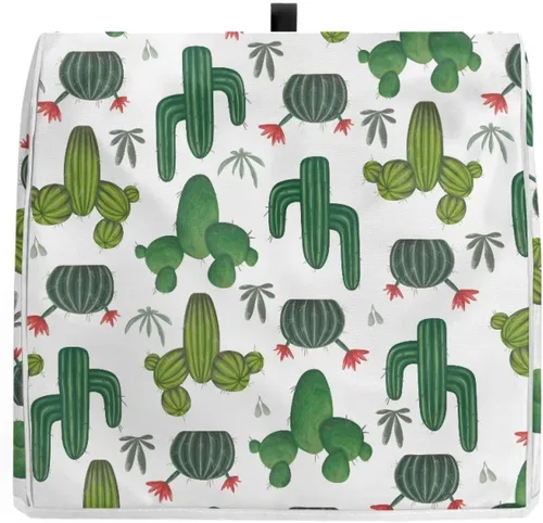 Vista 3 de doginthehole Cubierta para mezclador de pie con estampado de cactus, cubierta antipolvo de tela de poliéster con bolsillo, cubierta
