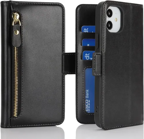 Vista 10 de Havaya Funda para iPhone 12 y 12 Pro compatible con cartera MagSafe con tarjetero - Funda magnética desmontable 2 en 1 - Ranuras para tarjetas