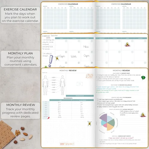 Vista 4 de Clever Fox Planificador de comidas PRO - Diario semanal de preparación de comidas con lista de comestibles y rastreador de pérdida de peso - Libro