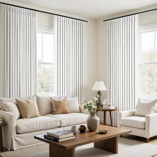 Vista 55 de Topfinel - Cortinas opacas plisadas de 96 pulgadas para dormitorio, 2 paneles Natural