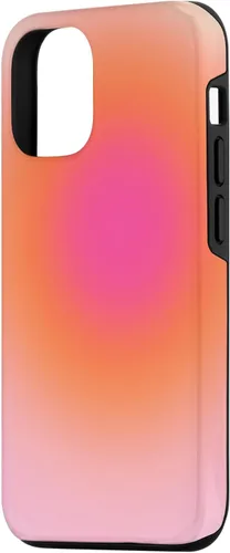 Vista 2 de Funda estética para iPhone 12/12 Pro rosa y naranja con gradiente bonito