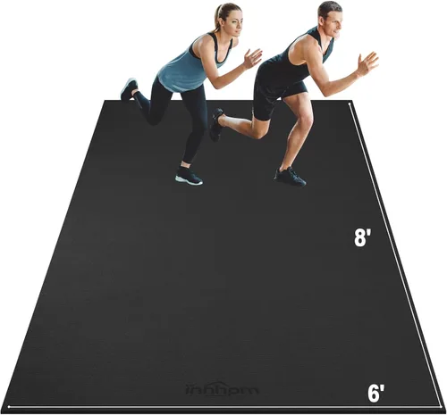 Vista 7 de innhom Alfombrilla de ejercicio grande de 6 x 4 pies/7 x 5 pies/8 x 6 pies/9 x 6 pies/10 x 6 pies, tapete de entrenamiento para gimnasio en casa