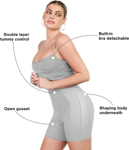 Vista 3 de Popilush Vestidos de verano para mujer 2025 Vestido de club, vestido de cóctel, mini vestido con tirantes delgados, cena, cita nocturna, bodycon