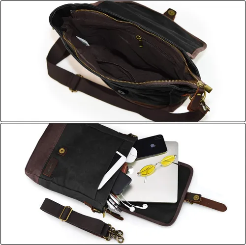 Vista 7 de SHANGRI-LA Bolsa de mensajero para hombres y mujeres, bolso de lona cruzado, bolso de hombro casual
