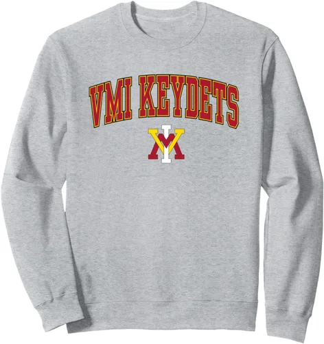 Vista 3 de Sudadera con licencia oficial de VMI Keydets Arch Over, Gris