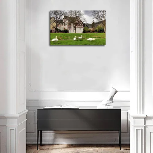 Vista 4 de SSDDKL Póster de arte de pared con marco de 13 x 8 pulgadas para decoración de oficina en casa Color: 1