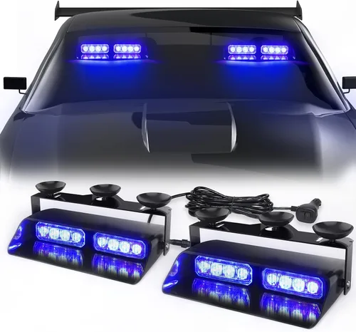 Vista 14 de WINECO - Barra de luces estroboscópicas 2 en 1 para tablero de emergencia, advertencia de seguridad, luces intermitentes de peligro