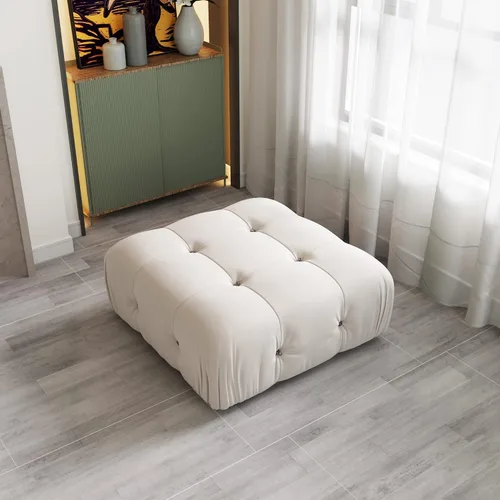 Vista 13 de Sofá modular seccional, sofá de terciopelo, asiento medio, beige