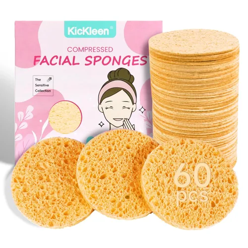 Vista 9 de 120 esponjas faciales comprimidas, 100 % natural, esponjas cosméticas de spa de celulosa para limpieza facial diaria, maquillaje y eliminación