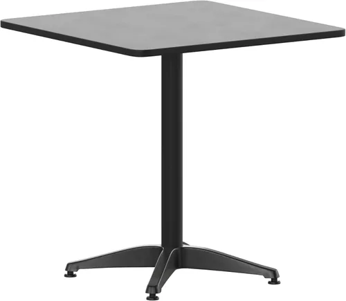 Vista 6 de Flash Furniture - Mesa cuadrada de aluminio de 27.5 pulgadas de grado comercial Mellie para interiores y exteriores con base