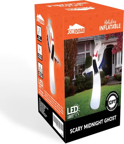 Vista 9 de Joiedomi Inflables de Halloween de 12 pies de alto, decoración de Halloween inflable para exteriores, fantasmas inflables para patio con LED