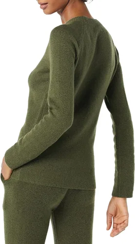 Vista 2 de Tienda Essentials - Suéter de mangas largas, cuello redondo y de ajuste clásico para mujer, suave al tacto