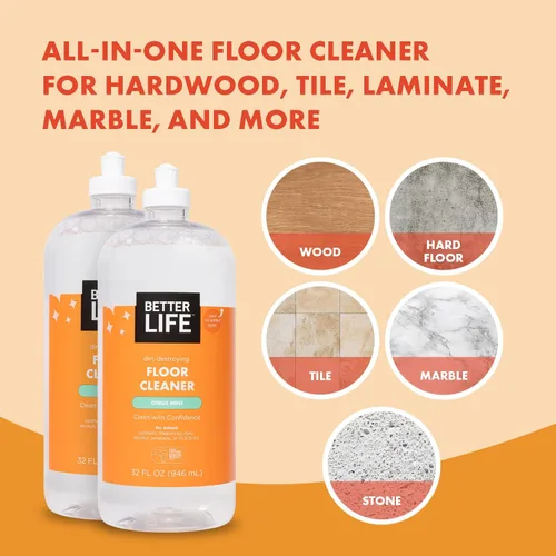 Vista 6 de Limpiador de pisos Better Life - Limpiador líquido multiusos para madera, baldosas, laminado, vinilo, bambú - Limpiador de suelos de madera dura