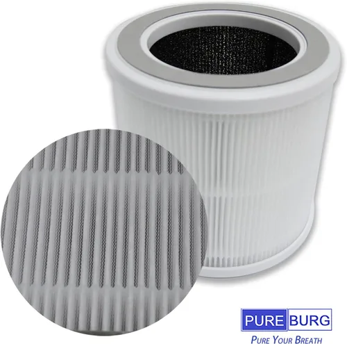 Vista 3 de PUREBURG Filtro de repuesto compatible con el purificador de aire FULMINARE PU-P07, paquete de 2 unidades de carbón activado HEPA H13 2 en 1