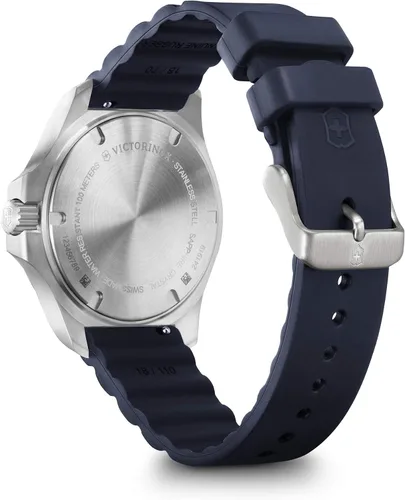 Vista 4 de Victorinox INOX Reloj V con esfera blanca y correa de goma azul Azul