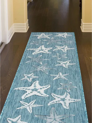 Vista 81 de Liora Manne Marina - Alfombra de área duradera de mezcla sintética tejida a máquina para interiores/exteriores - Gráfico contemporáneo océano global