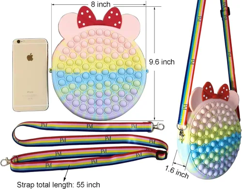 Vista 7 de Bolso cruzado Pop para niñas, Macarrón