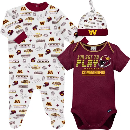 Vista 7 de Gerber Conjunto de regalo unisex para bebé con pies de equipo de la NFL para dormir y jugar