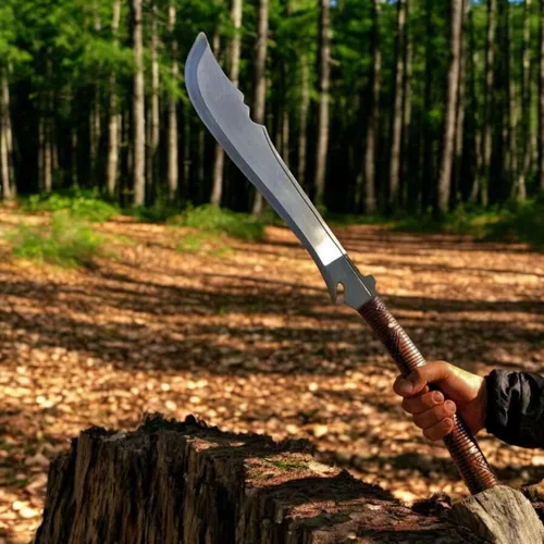 Vista 2 de 25 "acero D2 caza Bowie Machete cuchillo Full Tang HRC-56-58 Razor Sharp Serration con espuma