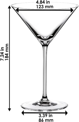 Vista 4 de Riedel Vinum XL Copas de Martini (juego de 2), Copas de Martini de Cristal Soplado de Precisión con Tallo – Elegantes Copas de Cóctel para Bar