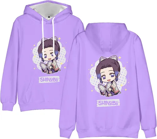 Vista 3 de AMOMA Sudadera con capucha con estampado de anime para mujer y niña