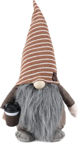 Vista 5 de Rae Dunn Gnomo de cocina – Decoración para el hogar – Escandinavo/sueco/nórdico Tomte Nisse Figura de felpa – 19 pulgadas elfo con barba adorno