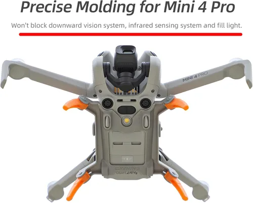 Vista 5 de Mavic Mini4 Pro - Kit de pierna de tren de aterrizaje plegable para DJI Mini 4 Pro RC Cámara Drone Accesorios Extensor de Altura Extensiones Gris