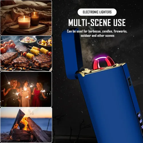 Vista 7 de SKRFIRE Encendedor USB resistente al viento – Arco eléctrico de alta potencia, encendedor de plasma recargable con linterna multimodo y pantalla