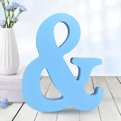 Vista 11 de AOCEAN - Letras de madera azul de 6 pulgadas, letras de madera sin terminar para decoración de pared, letras decorativas en pie, cortes de letras