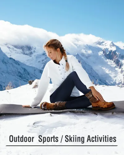 Vista 11 de NORMOV - Leggings con forro de vellón cálido para mujer, de invierno, mallas gruesas, de terciopelo, térmicas