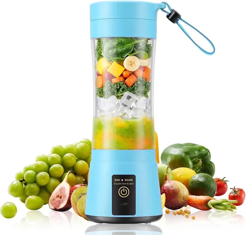 Vista 9 de Mini Personal Size Portable Blender - 375ml Small Blender Make Smoothies Blush