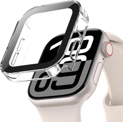 Vista 48 de Protección de Pantalla EIHAIHIS para Apple Watch Funda Serie 11 10 9 SE 8 7 6 5 4 40mm 44mm 41mm 45mm 42mm 46mm Vidrio Templado Impermeable PC