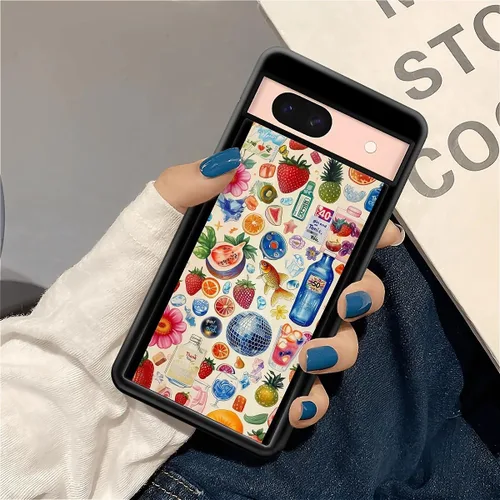 Vista 1408 de Compatible con Google Pixel 4A 5G Mobile Case Creative Acrylic Panel trasero Silicona Protección Grip especialmente diseñado para Google Pixel 4A 5G