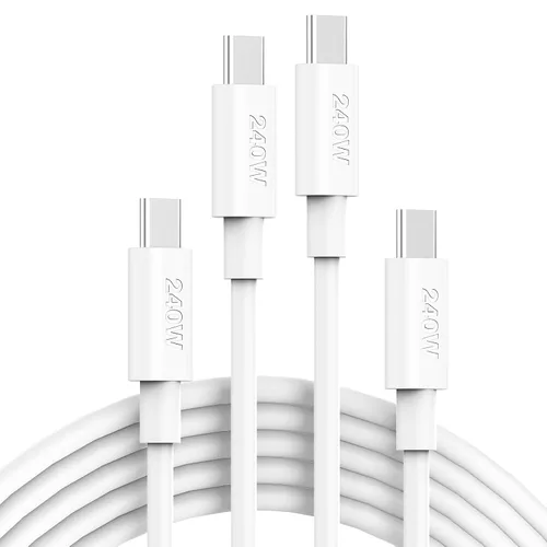 Vista 8 de Cable USB C a USB C de 240 W de 6.6 pies, cable de carga USB-C tipo C de carga rápida para MacBook Pro MacBook Air Charger, iPad Pro 13 12.9 11