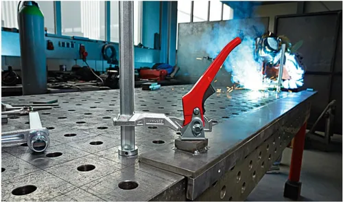 Vista 3 de Bessey TW28-30-12K Elemento de sujeción Tw28 de 11.81 pulgadas/4.72 pulgadas con mango, plata/rojo