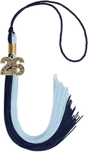 Vista 7 de Endea Graduation Borla de doble color con dije dorado (negro/oro brillante, 2022)