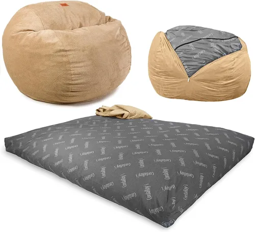 Vista 9 de CordaRoy's Puf de Chenilla - Silla Puf Convertible - Funda de Tela de Chenilla Lavable a Máquina - para Sótano, Sala de Estar, Sala de Juegos Carbón