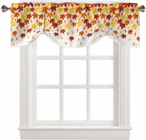 Vista 8 de Cenefas de Navidad de invierno para ventanas, cortinas de cocina con bolsillo para barra, cortinas con aislamiento térmico para ventana de baño