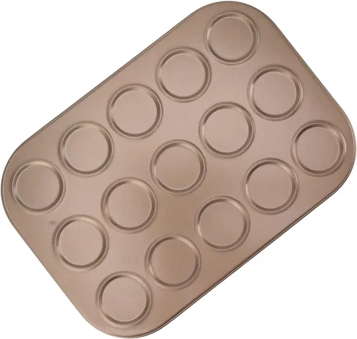 Vista 8 de Luqeeg Molde superior para magdalenas, material de acero al carbono, revestimiento antiadherente, distribución uniforme, bandeja para magdalenas 15